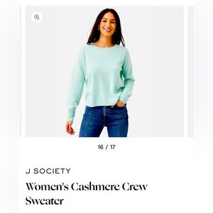 J Society - Medium 100% Cashmere Light Mint Sweater Women's Size M